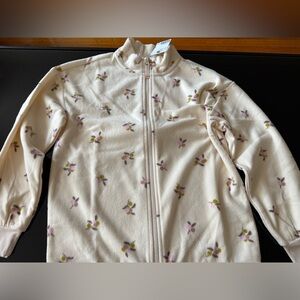H&M Cream Jacket with Purple Floral Pattern